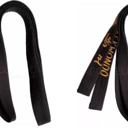 2 PIECE TAEKWONDO BLACK BELT 3.2 MTR WITH EMBROADED Abdominal Belt-image-41