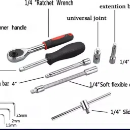 PAPU 46 Pieces Spanner Socket Combination Tool Kit & Screwdriver Set, Wrench Socket Set image 4