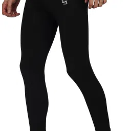 Solid, Color Block Men Black Tights-image-16