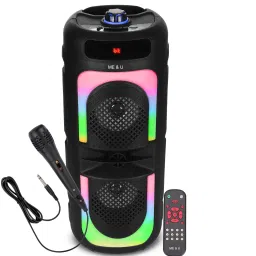 ME&U BOOM BOX PRO 50Watt WITH FM USB AUX BLUETOOTH KARAOKE WIRED MIC RGB LIGHT 40 W Bluetooth Tower Speaker-picture-40