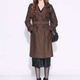 Polyester Solid Coat For Women-image-85