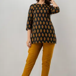 Women Top & Pyjama Set Dark Green Printed-image-43
