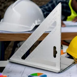 seaspirit Aluminum Alloy Double Side 90 Degree Right Angle Triangle Scale Ruler with Metric Inch Measurement Hand Tool | Set Square Tri-Square (Pack of 1) Tri-Square image 5