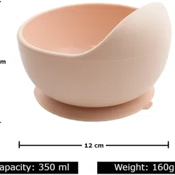 guchigu Baby Feeding Bowl , Spoon & Fork Set with Suction Base Made of 100% BPA Free - Silicone image 2