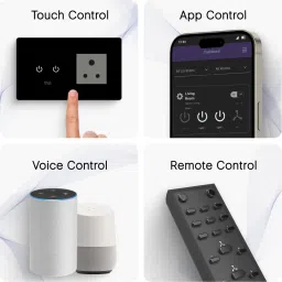 iotics Smart Touch Switch for 1 Light, 1 Plug, Remote, Mobile App, Alexa & Google Home Smart Switch image 2