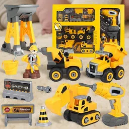 New Kids Toy Plastic JCB Excavator and Bulldozer Construction Vehicle Toy-21