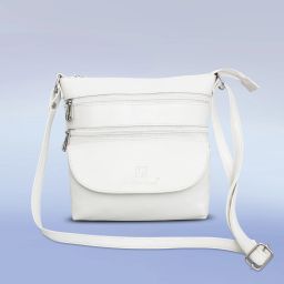 White Women Sling Bag - Medium Crazy zipper in snow WHITE-image-94