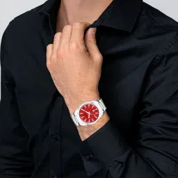 vamkora Analog Watch - For Men Red Dial Date Function VM-LR151 image 5