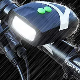 online experts 3 Modes LED Cycle Front Light Head Light+Bell Horn Hooter Siren Alarm LED Front Light image 3