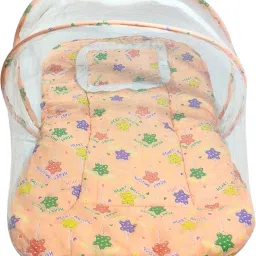 Polyester Infants Washable Polyster Baby Washable Bedding with Mosquito Net(Orange,0-6 M,1Pc) Mosquito Net-42