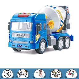 Vehicles Truck Cement Mixer Toy for Kids Friction Power Toy Trucks Light & Sound-image-6