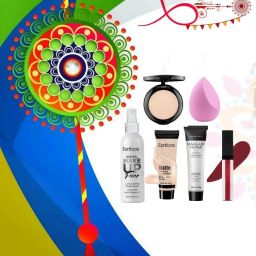 Combo Pack Makeup Kit Compact+Foundation+Primer+Lipstick+Puff+fixer For Women's-34
