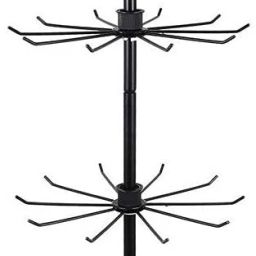 Brand Metal 3 Layered Rotating Jewellery, Chains, Ear-Rings, Bracelet, Necklace Display Stand (Black) Accessories Organizer-image-34
