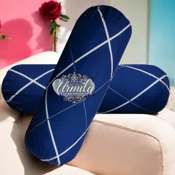 Round Microfibre Geometric Bolster Pack of 2-image-64