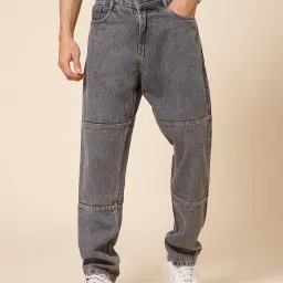 Men Loose Fit Mid Rise Grey Jeans-image-23