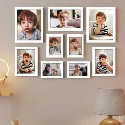 White Synthetic Wood (Set of 9) Photoframes by Art Street-picture-49