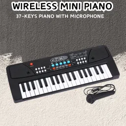 (Piano Keyboard) Toy with 37 Key, Recording and Mic, Adapter for DC Power E412 (Piano Keyboard) Toy with 37 Key, Recording and Mic, Adapter for DC Power E412 Analog Portable Keyboard-picture-0