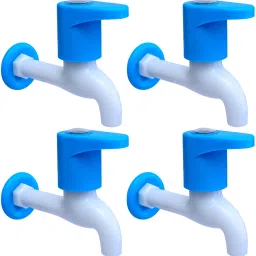 PVC Royal Blue long body Turbo Bib Cock Taps for Bathroom Kitchen Wash basins Pack Of 4 Bib Tap Faucet-image-64