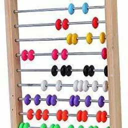 pseudo Wooden Abacus Counting Frame for Kids Increases Concentration and Calculations Portable Game for Kids (Multicolor) image 4