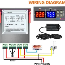 amicismart Thermostat 10A Temperature Humidity Regulating Device for Incubator, NTC Sensor Temperature Sensor and Controller Electronic Hobby Kit image 4