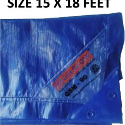 TARPULINE 15 X 18 FEET (TRANSPARENT BLUE) Tent - For PREMIUM 90 GSM MULTILAYER UV RESISTANT PROTECT FROM WIND ,RAIN OR SUN LIGHT-53