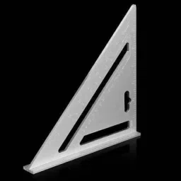 nirency Aluminum Alloy Double Side 90 Degree Right Angle Triangle Scale Ruler with Metric Inch Measurement Hand Tool | Set Square Tri-Square image 2