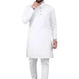Men Solid Cotton Blend Straight Kurta-image-39