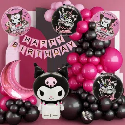 Kuromi Foil Balloon Kit with Pink Moon – Sanrio Party Decorations-10
