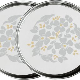 Stainless Steel Classic Designer Thali/Khumcha/Dinner Plate Heavy Guage 27cm Dinner Plate-picture-23