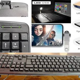 ANJO Keyboard-LED Mouse-Pad-3.0 USB Hub-Cleaner-OTG M&C Type 2in1-Ext 1.5m-LED-Skin Combo Set image 2
