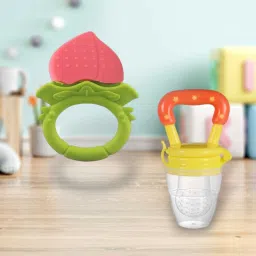 Fruit Teether & Star Nibbler Combo - Pack of 2 (Peach & Yellow) Teether and Feeder-42
