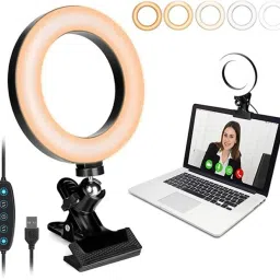 IMAGINEA Video Conference Lighting Kits, 6� LED Selfie Light, Clip on Laptop Monitor Ring Flash-16