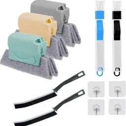 Window Slot Door Track Gap Dust Cleaning Brush With 4 Pcs Hook Wet and Dry Duster-image-85