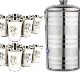 Combo Set for Dining Table (1.5 Liter Jug, 12 pcs Glasses) Jug Glass Set-42