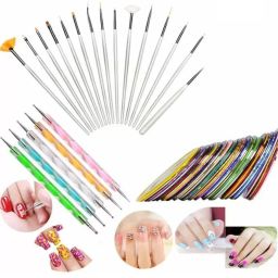 30pcs Nail Art Design Dotting Painting Drawing UV Polish Brush Pen Tools Set Kit-image-71
