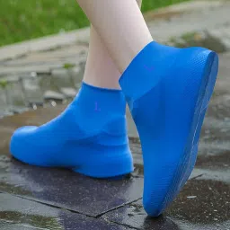 Reusable Non-Slip Boots Rain Overshoe for Indoor Outdoor Shoes for Men & Women Silicone Blue Boots Shoe Cover, Flat Shoe Cover-image-64
