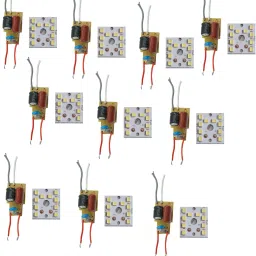 (Pack of 10) 9w MCPCB Led WITH DRIVER Raw Material For Led Bulb Light PREMIUM QUALITY Electronic Components Electronic Hobby Kit-23