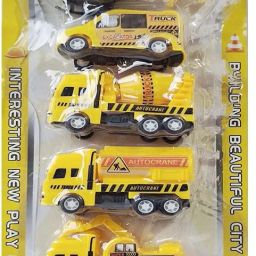 Plastic Construction Truck, Pack of 6, Push Back / Backword Forward (Multicolor) (Yellow, Black, Pack of: 6)-32