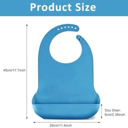 Silicone Adult Bibs Large Reusable with Catch All Pocket Adjustable Waterproof-image-11