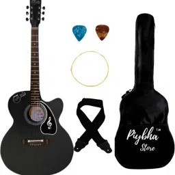 Med Black Acoustic Guitar with Adjustable Truss Rod Acoustic Guitar Linden Wood Rosewood Right Hand Orientation-image-22