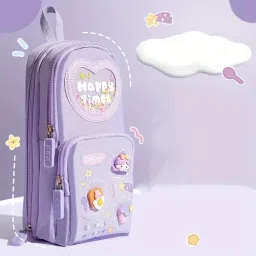 Large Capacity Pencil Case for Little Girls, Boys, & Students, Simple, Cute, & Spacious Design for Organize School Supplies, Perfect for All Season RP747 Art Artificial Leather Pencil Box-15