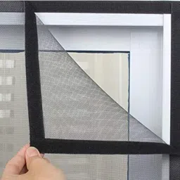 buyagain HDPE - High Density Poly Ethylene Infants Washable Window Mosquito Net for Wooden Framed Windows Aluminum Framed Windows Insect Fly Bug Mesh Screen- Hook and Loop Model 3X3 FT BLACK PVC MOSQ NET Mosquito Net image 2