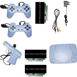 PTCMart 8bit 3 casette with TV Classic video game console inbuilt game in-built game NA GB with 30 to 40 games in built ,with 1 cassette-96