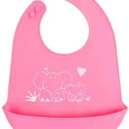 Silicone Baby Bib For Feeding & Weaning Babies Adjustable Neckline With Buttons-17