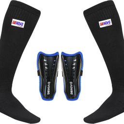 Justry Football Kit (One Pair Lycra Plain Knee Length Football Socks + One Pair Shin Guard) Football Kit-image-98
