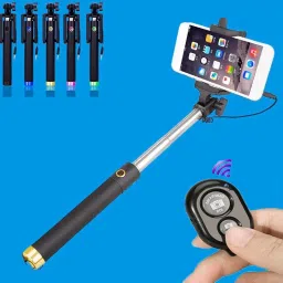 POZUB Cable Selfie Stick 2in1 Wired & Bluetooth Selfie Stick Universal Mobile Holder Tripod, Monopod, Monopod Kit, Tripod Ball Head, Tripod Bracket, Tripod Clamp, Tripod Kit-30