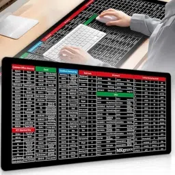 TINSUHG Anti-Slip Keyboard Pad with Office Excel Software Shortcuts Key Patterns Non Slip Base Mousepad-image-20