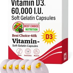 Vitamin D3 60000 IU Capsule for Bone Joint Mental Health & Heart for Men & Women-image-87