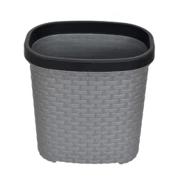 Kuber Industries Set Of 2 Gey & Black Textured Open Dustbin image 5
