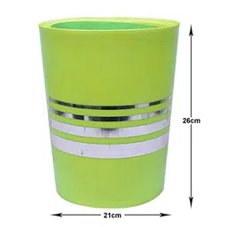 Kuber Industries Set Of 2 Green & Silver-Coloured Printed Dustbin image 3